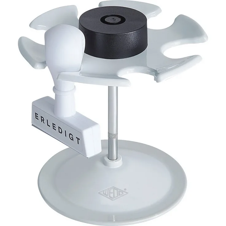 WEDO Stempelträger, rund, lichtgrau, Fassungsvermögen 6 Stempel