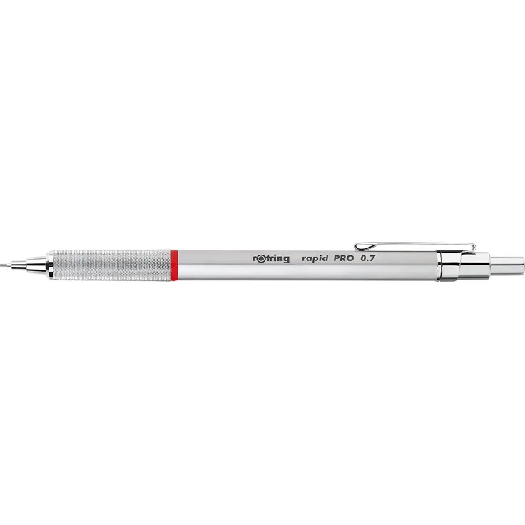 Rotring Rapid Pro Chrome, Feinminenstift 0,7 mm mit federbelastetem Mechanismus und zurückziehbarem Minenrohr, metallische Konstruktion