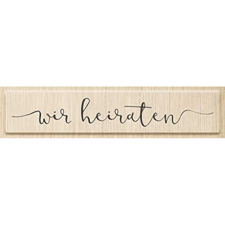Heyda Holzstempel "Wir heiraten", 11,6x3,1cm, hochwertiger Stempel für Karten- und Dekorationsgestaltung