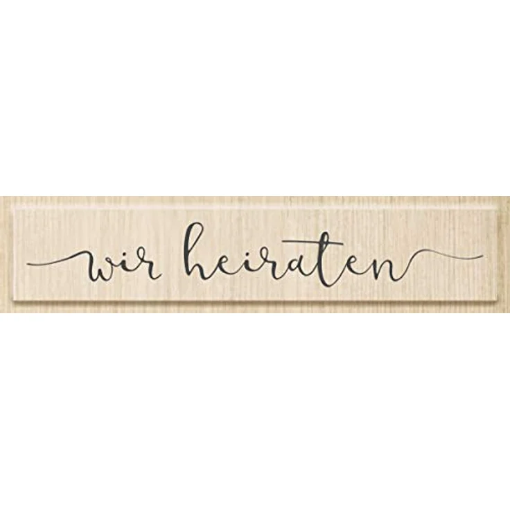 Heyda Holzstempel "Wir heiraten", 11,6x3,1cm, hochwertiger Stempel für Karten- und Dekorationsgestaltung – Bild 1