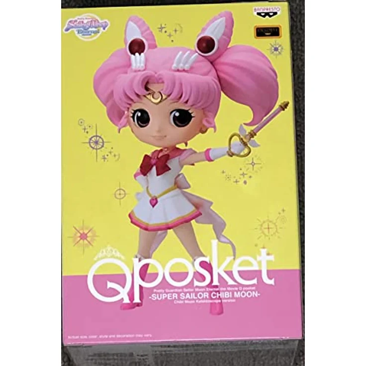 Banpresto Sailor Moon Q Posket Super Sailor Chibi Moon Kaleidoscope, ca. 14 cm große Sammelfigur aus "Sailor Moon Eternal The Movie", in Geschenkbox – Bild 1