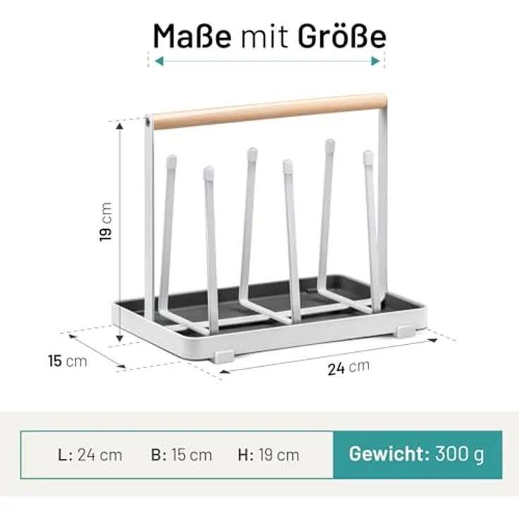 D&D Living® All-in-One Flaschenhalter, Abtropfgestell für SodaStream und alle Flaschenarten, Platzsparend, Metall, Weiß, neues Modell 2024 – Bild 5