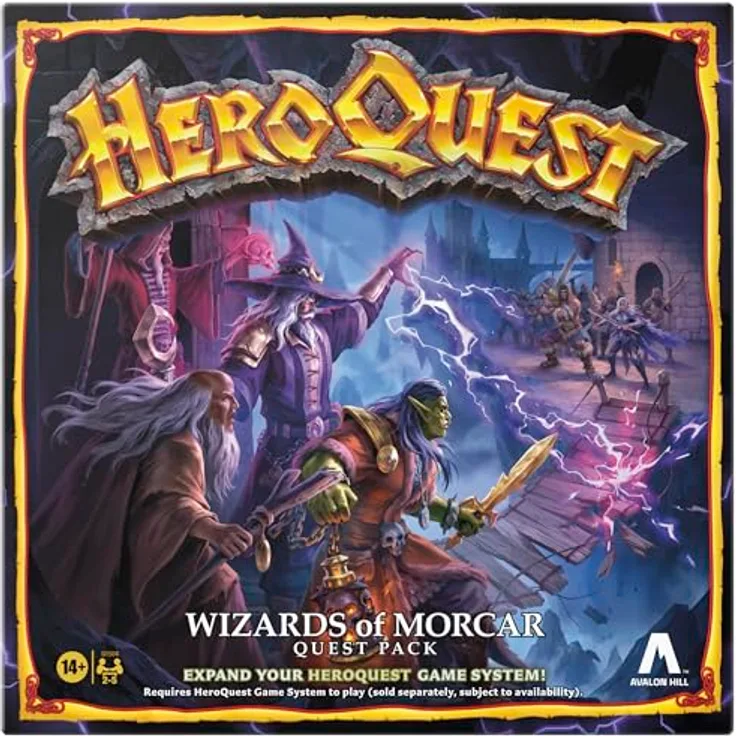 Avalon Hill HEROQUEST Wizards of MORCAR, Quest-Pack mit 10 Quests und 27 Miniaturen, Spielergestützte Erweiterung für HeroQuest