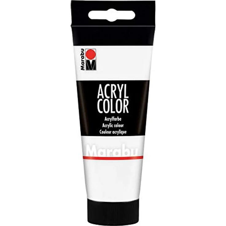 Marabu Acryl Color weiß 100 ml, cremige wasserbasierte Acrylfarbe, schnell trocknend, lichtecht und wasserfest – Bild 1
