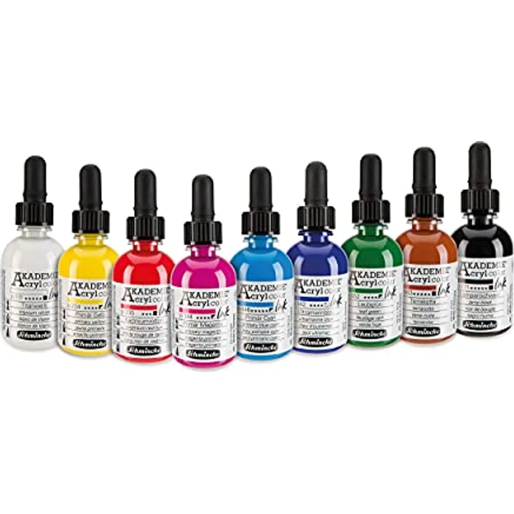 Schmincke AKADEMIE Acryl color INK, Ultramarinblau, 50 ml, pigmentierte Acryltinte für Malen, Schreiben und Airbrush – Bild 3