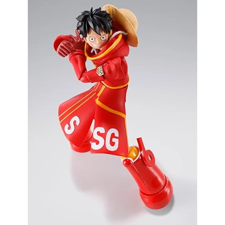 Tamashii Nation One Piece - Monkey D. Luffy S.H.Figuart, 15 cm Sammelfigur mit 2 Gesichtsausdrücken und 2 Paar austauschbaren Händen, Future Island Egghead - Version – Bild 3