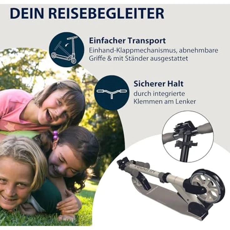 HUDORA Scooter Up 145 Junior - pearl - Kinder Roller ab 3 Jahre - City Roller mit 145 mm Rollen - bis 60 kg – Bild 4