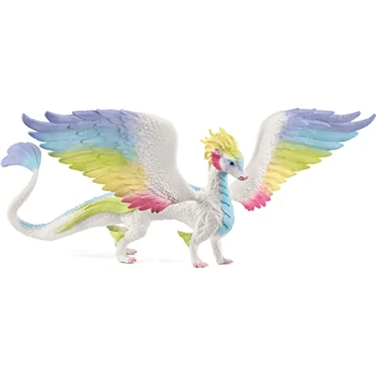 SCHLEICH Regenbogendrache Winddrachen mit beweglichen Flügeln und Glitzer, für Kinder von 5-12 Jahren