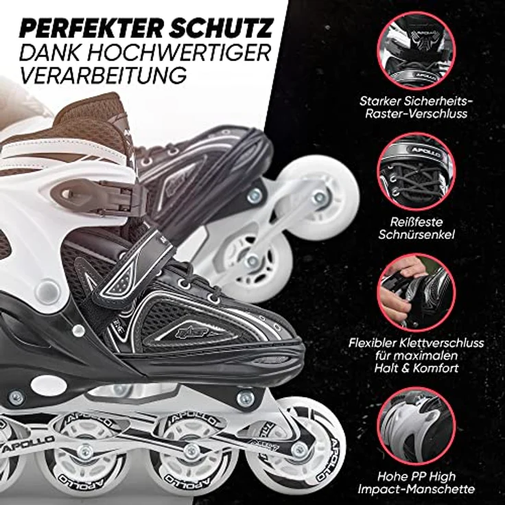 Apollo Super Blades X Pro, größenverstellbare LED Inline-Skates, Größe M (35-38) – Bild 4
