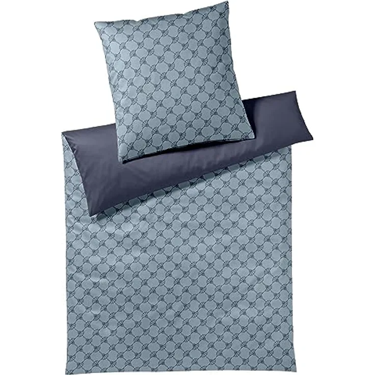 Joop! Bettwäsche Cornflower Double deep Ocean, 100% Baumwolle Mako-Satin, 1 Bettbezug 200 x 200 cm + 2 Kissenbezüge 80 x 80 cm, waschmaschinen- und trocknergeeignet