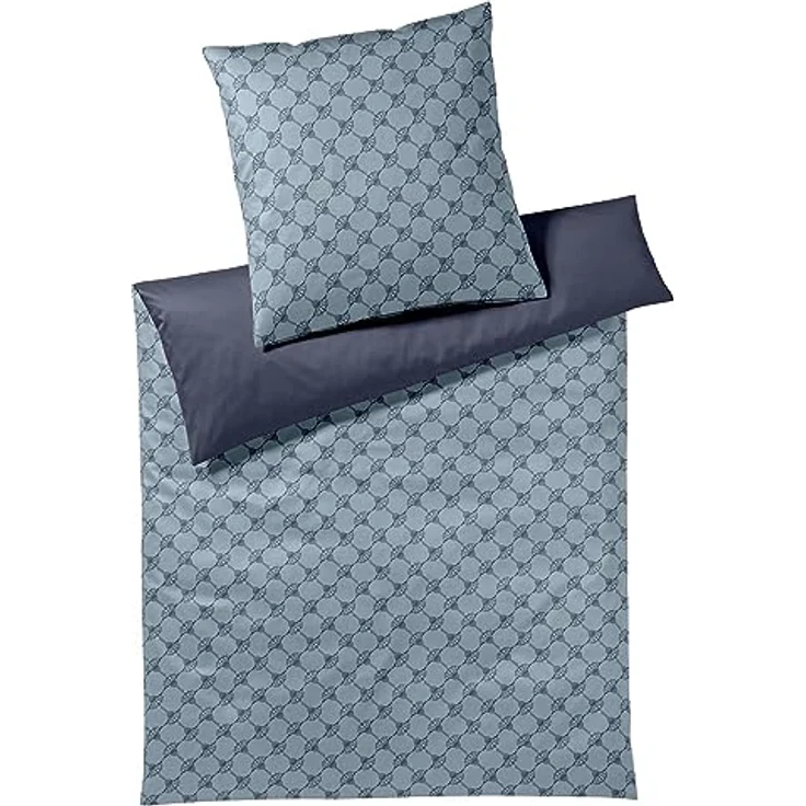 Joop! Bettwäsche Cornflower Double deep Ocean, 100% Baumwolle Mako-Satin, 1 Bettbezug 200 x 200 cm + 2 Kissenbezüge 80 x 80 cm, waschmaschinen- und trocknergeeignet