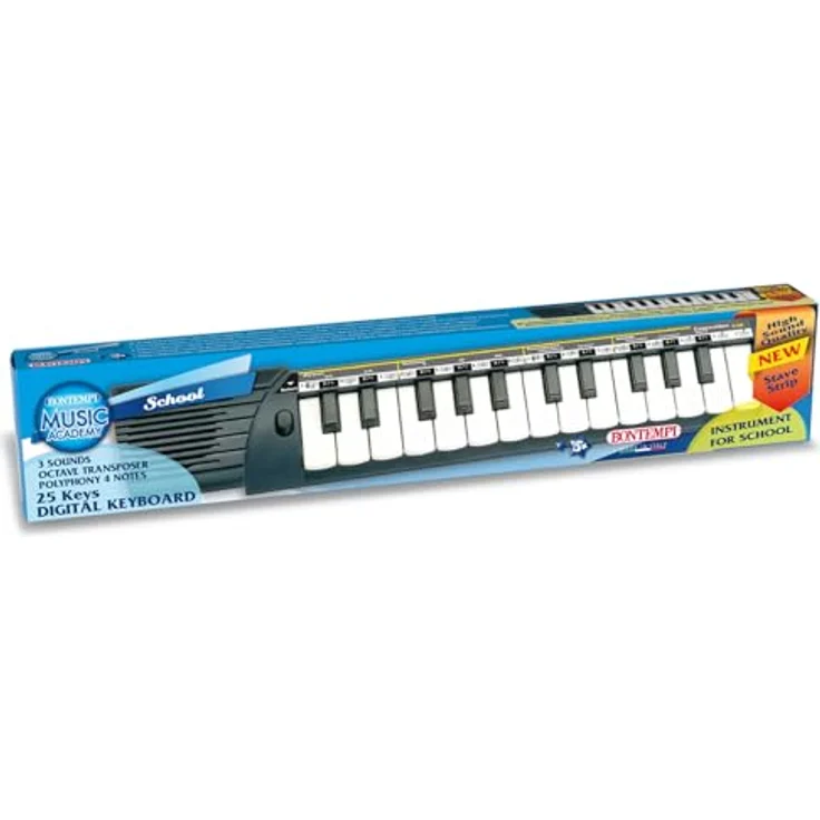 Bontempi 15 2500, Keyboard mit 25 Midi-Tasten (C-C), Polyphonie: 2 Tasten, Octave Transposer, kompakte Größe 40 cm x 7,2 cm x 3,5 cm – Bild 4