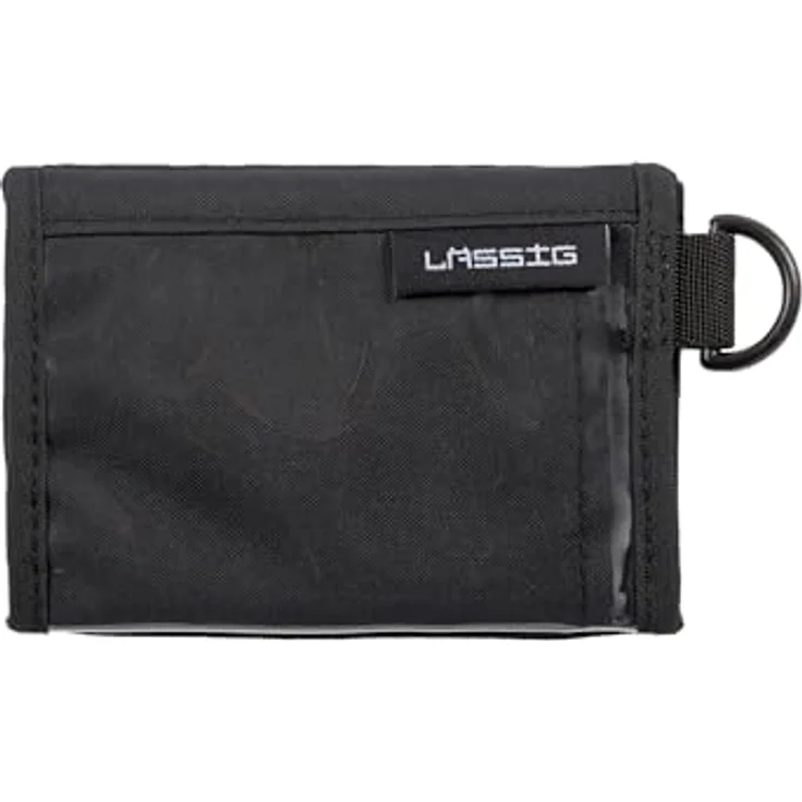 LÄSSIG BOLD Brieftasche Unisex Kinder, Schwarz - Geldbeutel aus 100% recyceltem Polyester mit Klettverschluss-Fach und transparentem Sichtfenster – Bild 2