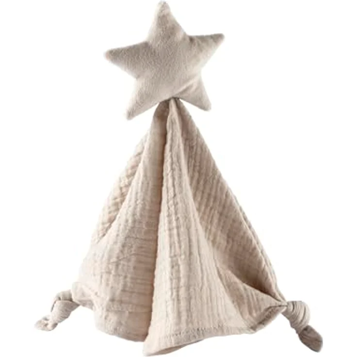 Sterntaler Baby Schmusetuch Stern aus Musselin, mit besticktem Gesicht und Knotendetails, Trösterchen für Jungen und Mädchen, blau – Bild 2