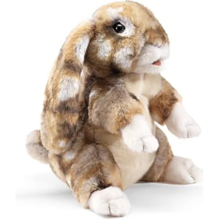 Folkmanis Silky Bunny Rabbit, Handpuppe aus seidenweichem Material, 25 cm, bewegliche Ohren und Kopf – Bild 1