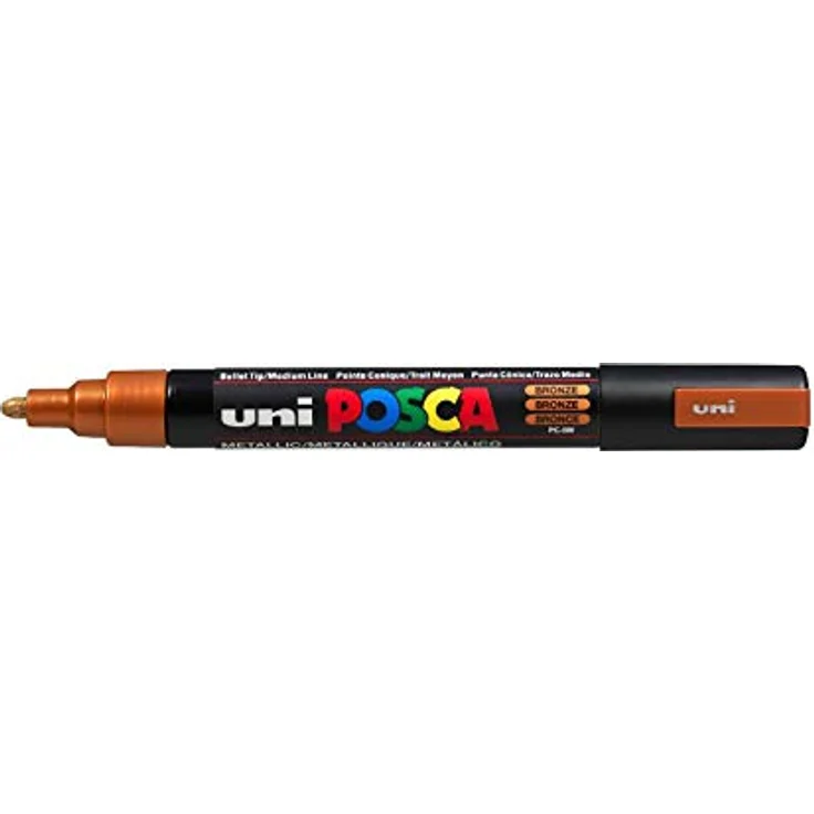 uni-ball 182520 - POSCA Marker mit mittelfeiner Rundspitze, 8er Set, Metallic – Bild 3