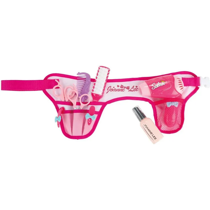 Toi-Toys Glamour Shine Friseurset, Spielzeug-Frisierkoffer mit echtem Föhn und Friseur-Gürtel, für Kinder