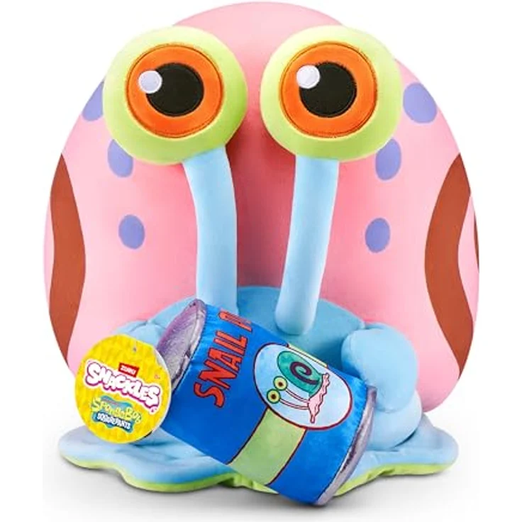 Snackles Spongebob Schwammkopf Gary The Snail, 35 cm großes Plüschspielzeug mit Snack-Accessoire und superweichem Plüsch – Bild 1