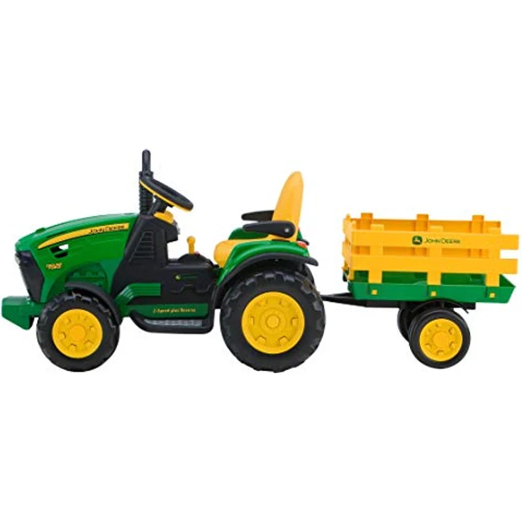 John Deere Ground Force Kinder Elektro Traktor von Peg Perego 12 Volt mit Anhänger – Bild 10