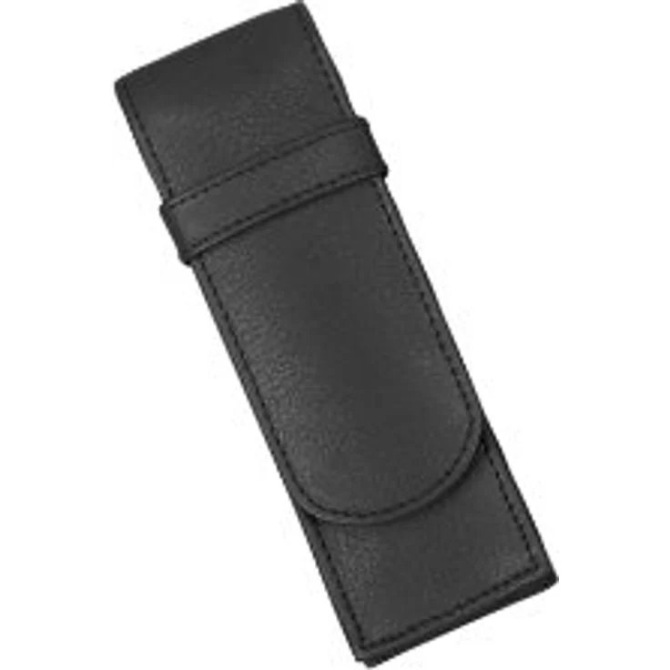 ALASSIO 2668 - Schreibgeräteetui aus echtem Leder, schwarz, für 2 Stifte, 14 x 4,5 x 2 cm – Bild 2