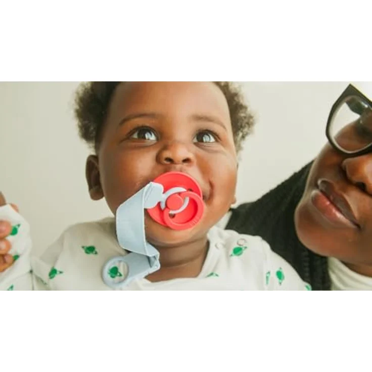 BIBS Loop Schnullerkette – Schnullerband mit Silikon, Einhandbedienung, kompatibel mit BIBS und anderen Marken, Maschinenwaschbar, BPA-frei, Blush – Bild 4