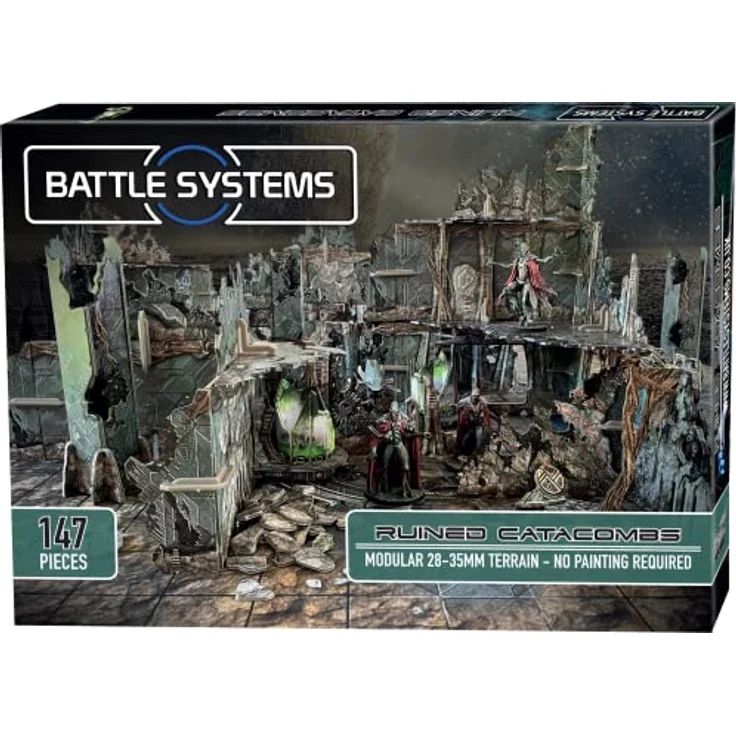 Battle Systems Ruined Catacombs, Modulares 3D Sci-Fi Terrain für 28mm-35mm Miniaturen, inkl. 147 Teile und 600mm Neopren-Spielmatte, kein Malen erforderlich – Bild 2