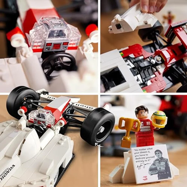 LEGO Icons McLaren MP4/4 & Ayrton Senna Modellauto Set, F1 Rennwagen Bausatz für Erwachsene, mit funktionierender Lenkung und detailgetreuem V6-Turbomotor, Sammlerstück, Geschenk-Idee zum Geburtstag, 10330 - Preisvergleich – Bild 5