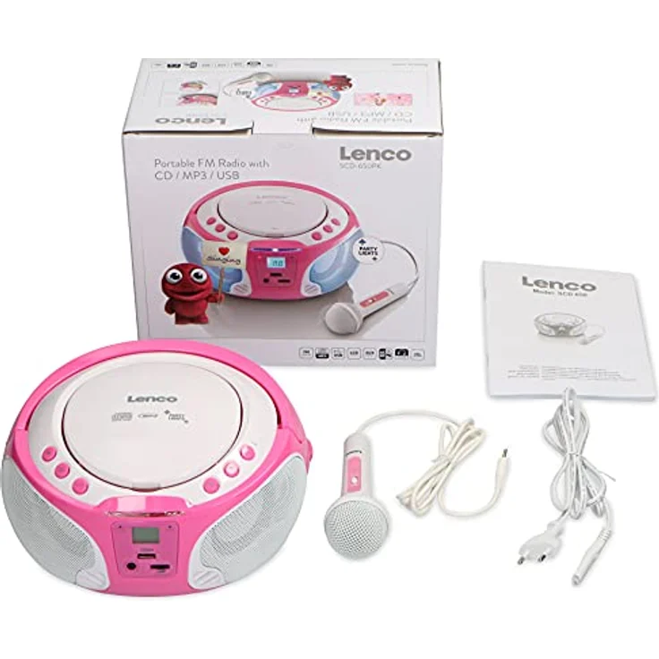 Lenco SCD-650 - Ghettoblaster - pink - Radio-Tuner - Neu – Bild 11