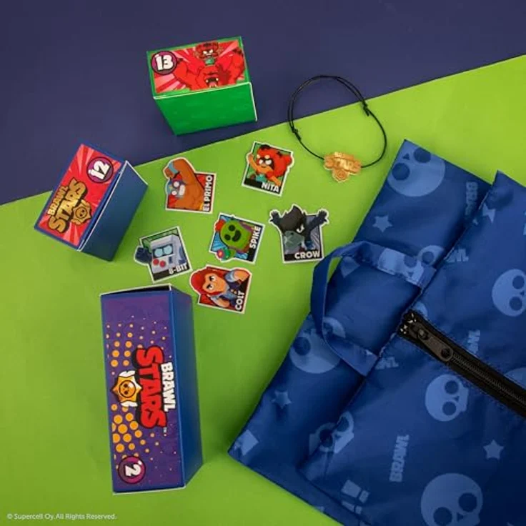 Cinereplicas Brawl Stars Adventskalender 2025, Offiziell lizenziert mit 24 exklusiven Überraschungen und buntem Design – Bild 5