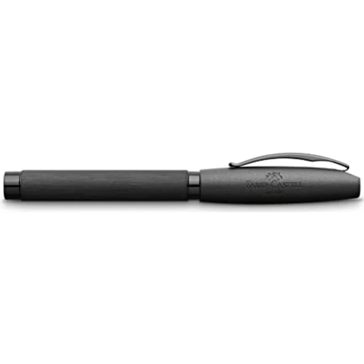 Faber-Castell Füllhalter Essentio Aluminium, EF Feder, schwarz, mit Metallclip und Kolbentankkonverter – Bild 4