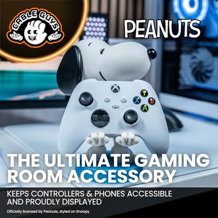 Exquisite Gaming Cable Guys Uchwyt na kontroler i telefon Peanuts Snoopy mit Ladekabel, Sammlerfigur – Bild 2