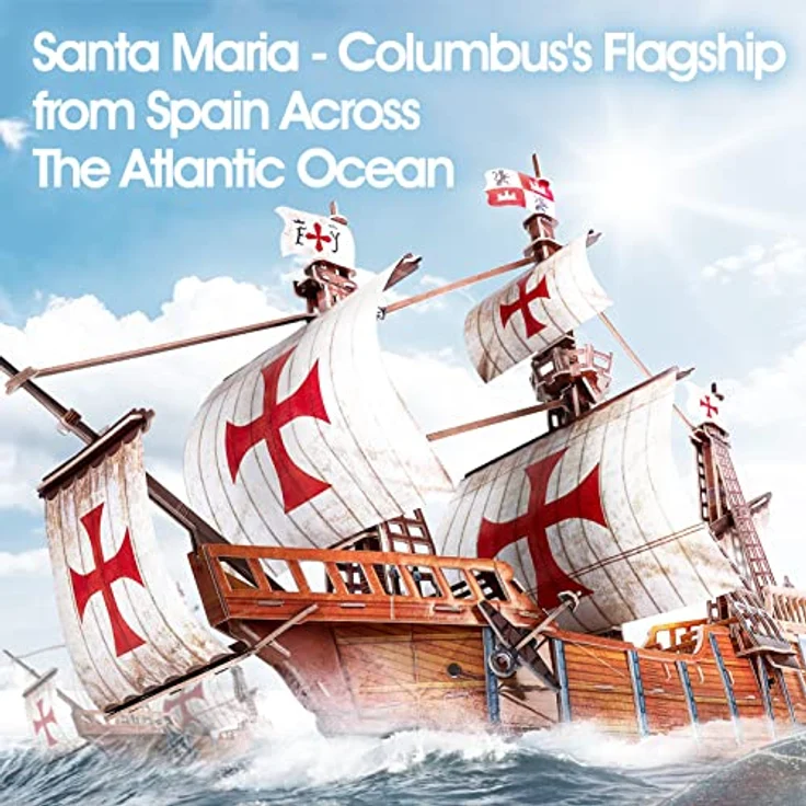 CubicFun 3D Puzzles für Erwachsene Santa Maria Schiffsmodell Spanisches Schiff Puzzle für Erwachsene und Kinder, Schreibtischdekoration Baukästen Geschenke für Frauen und Männer, 204 Teile – Bild 2