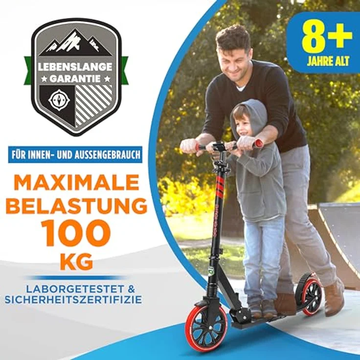 Hurtle SereneLife Roller, klappbarer Unisex-Tretroller für Kinder & Erwachsene, höhenverstellbar, Big Wheel Scooter bis 120 kg belastbar, geeignet für Innen- und Außenbereich – Bild 6
