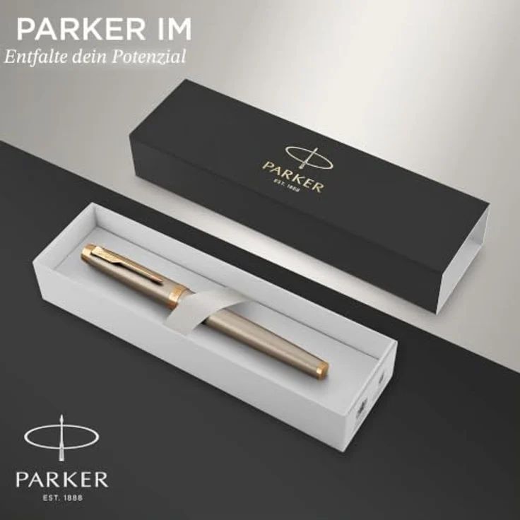 Parker Pen IM Brushed Metal G.C., hochwertiger Schreibstift mit Edelstahlfeder, Silber – Bild 2