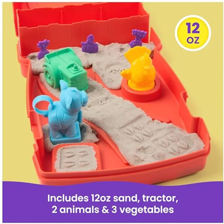 Spin Master Kinetic Sand - Sandy Farm Set, kreativer Bastelsand für spielerische Feinmotorik und handwerkliche Fähigkeiten – Bild 5