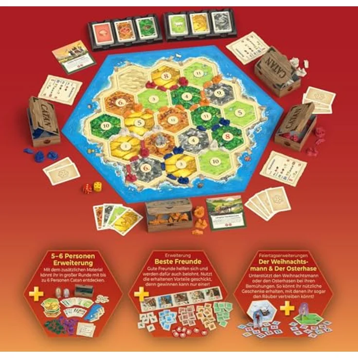 Kosmos Catan Big Box 2025, Brettspiel für bis zu 6 Spieler, inkl. 5 Szenarien, Deutsch – Bild 4