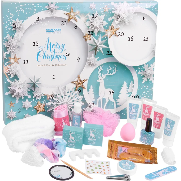 BRUBAKER Adventskalender XXL Beauty Adventskalender 2024 - Mint Blau - 24 x Körperpflege & Spa, Wellness Weihnachtskalender für Frauen und Mädchen – Bild 1