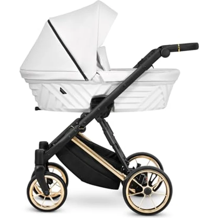 Kunert Ivento Premium 2in1 Kombikinderwagen, goldene Rahmenfarbe, Weißperlmutt – Bild 1