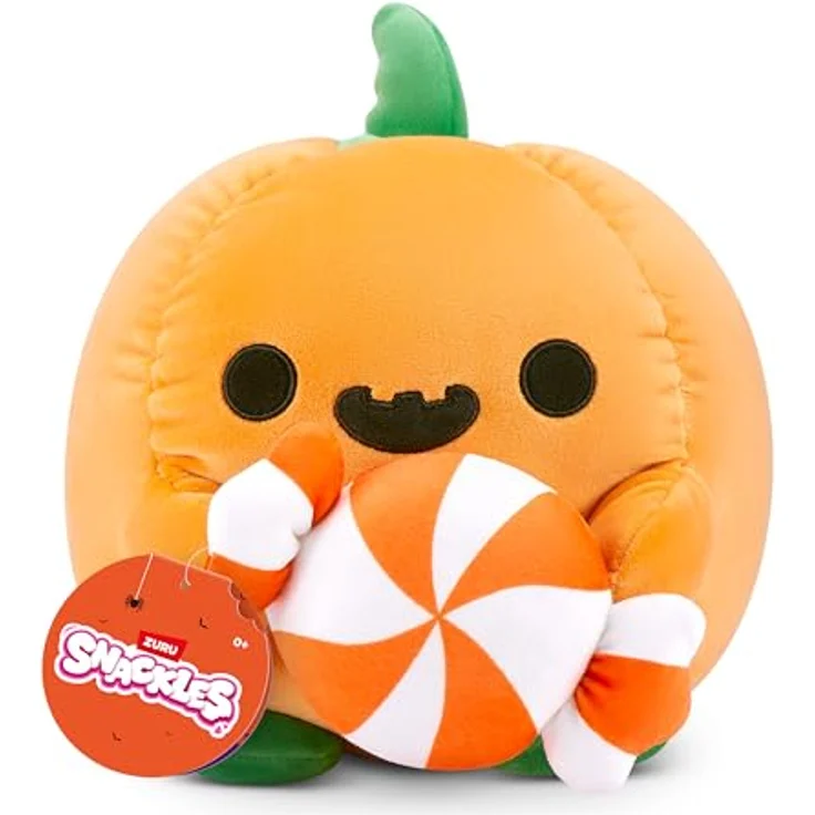 ZURU Snackles Halloween Serie 1, 20 cm Plüschspielzeug (Moon) mit Jack-o-Lantern und Lolly, superweicher Plüsch – Bild 1