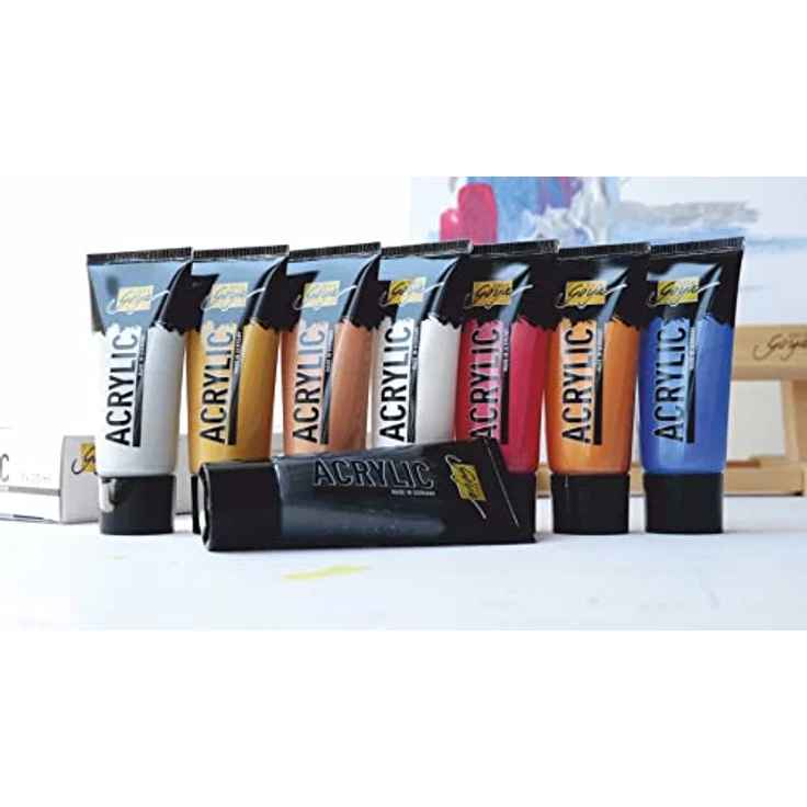 KREUL Solo Goya Acrylic Effektfarben Set, 8 hochpigmentierte Acrylfarben in 20 ml Tuben, wasserbasierte, schnell trocknende und gut deckende Malfarbe – Bild 5