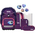 ergobag Pack Set Schulranzen 6-teilig, ergonomisch, höhenverstellbar, mit reflektierenden Elementen und individueller Gestaltungsmöglichkeiten für 1. Klasse Grundschule