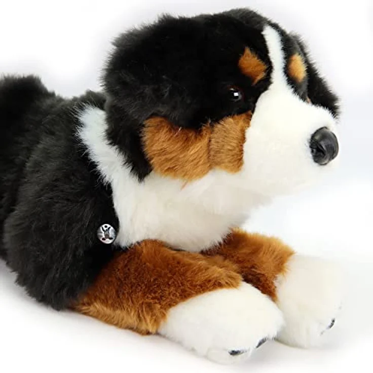 Kuscheltiere.biz Berner Sennen Kuscheltier Hund Sennenhund liegend Plüschtier Bernd - Kuschlig weiches Plüschfell, Detailtreue, 46 cm, waschbar, Kollektion-Auszeichnung – Bild 1