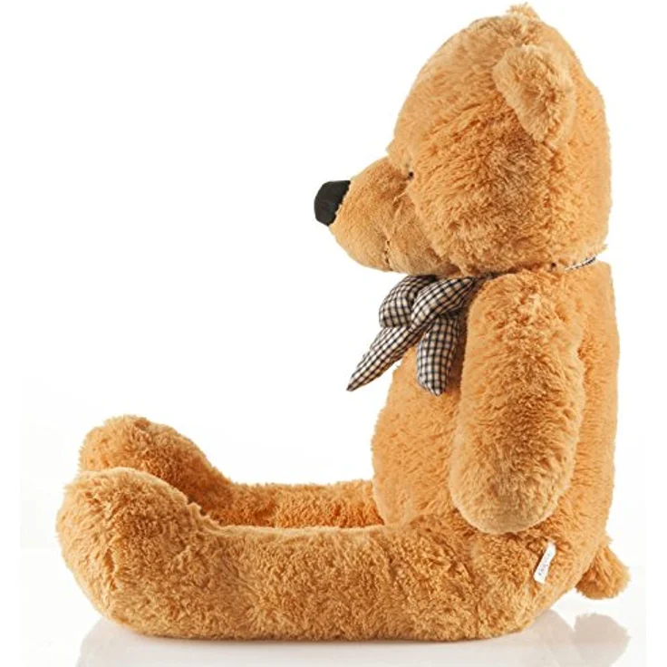 Feluna Riesen Teddybär XXL Kuschelbär 120 cm groß Plüschbär - Original Teddy Bär mit Schleife Hellbraun und Extra weichem Plüsch – Bild 4