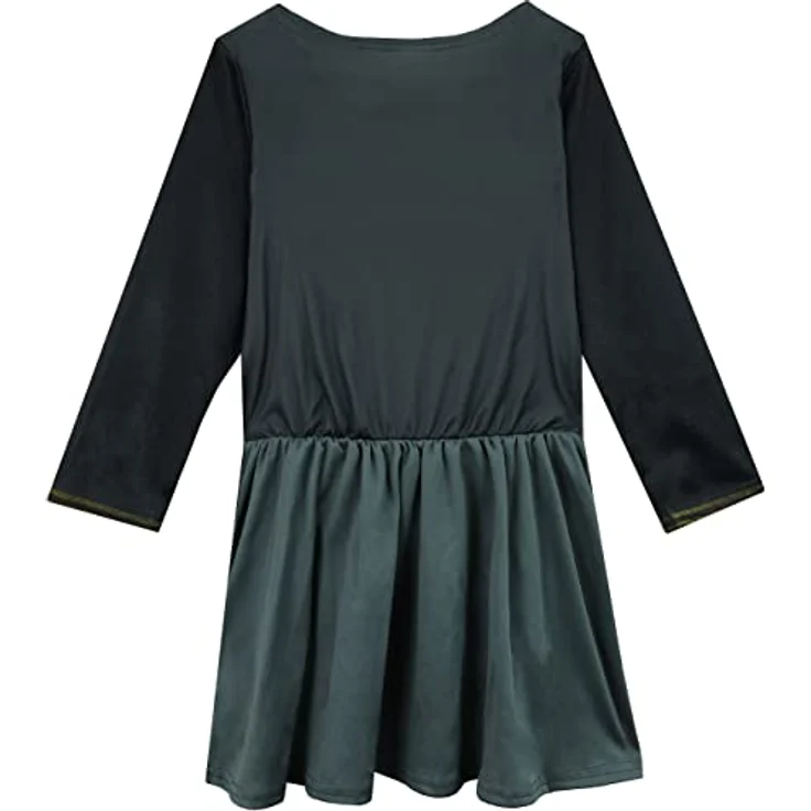 Harry Potter Mädchen Kostüm Kleid Hermione, Schwarz, mit Zauberstab und Gryffindor Schal, Größe 128 – Bild 4