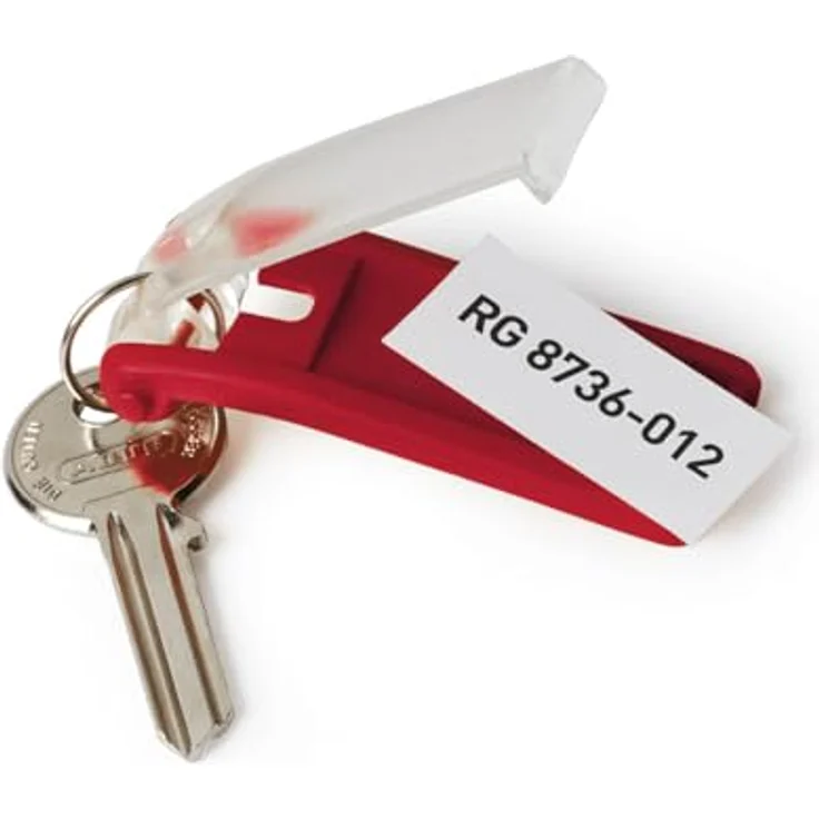 DURABLE Schlüsselanhänger KEY CLIP, 6er Set mit Beschriftungsschild, farbig sortiert (blau, gelb, rot, schwarz) – Bild 3