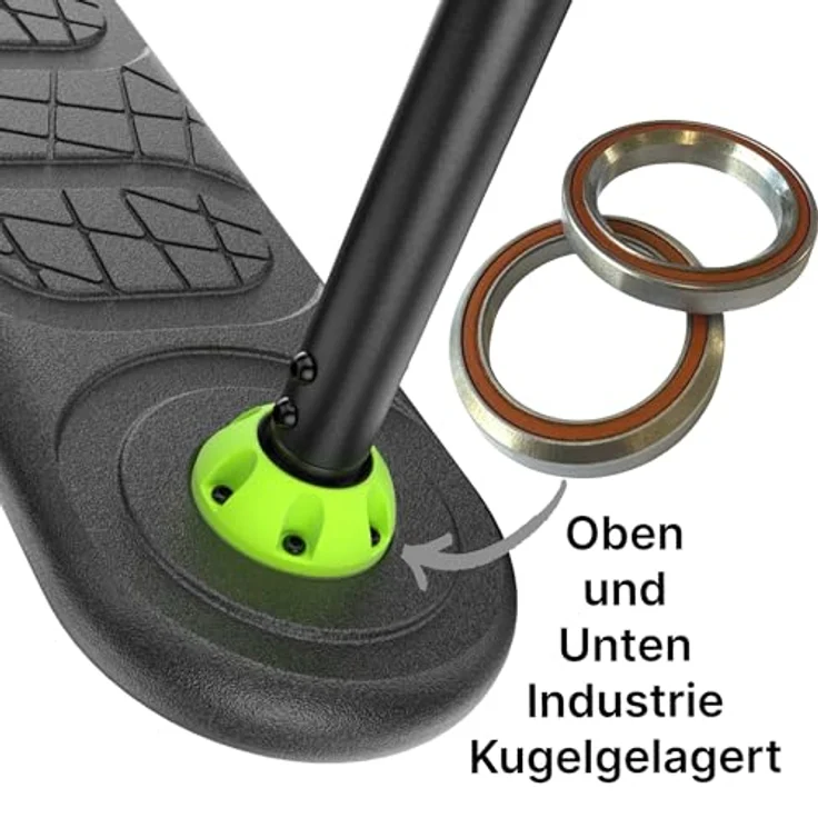 Indo Pro Fusion Vario Trampolin Stunt-Scooter, 3-fach höhenverstellbar (72-82cm), grau eloxiert, mit High-Rebound-Schaumstoff-Deck und 360° drehbarem Lenker – Bild 5
