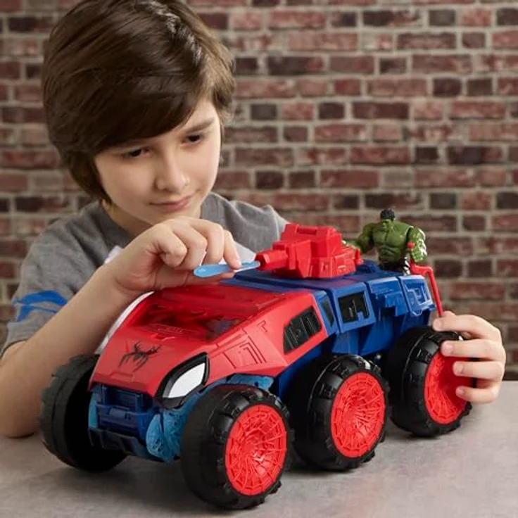 Spider-Man Spider-Man Movie Armored Vehicle, 2-in-1 Super Chompin' Tank mit Projektil-Abschussfunktion und Cockpit für 2 ActionVerse-Figuren – Bild 3
