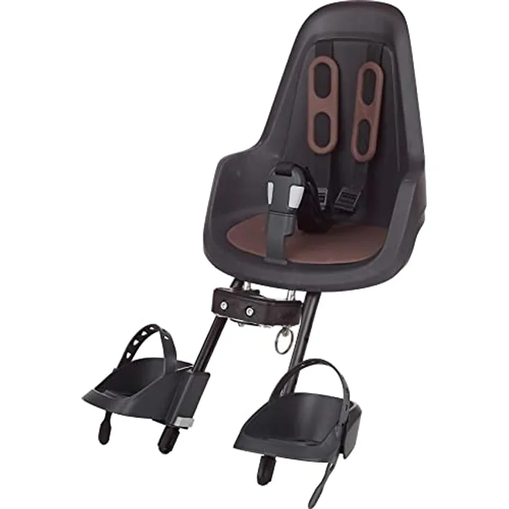 BOBIKE 8012000017 - Fahrradkindervorder- und Rücksitz ONE ECO Mini für Fahrräder mit 26” bis 29” Rädern geeignet für Kindermit Verankerung im Steuerrohrin Farbe Schwarz