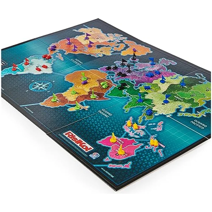 Spin Master Games, Editrice Spiele, Risiko, Boxspiele, Risico Classic Edition 2023, Gesellschaftsspiele und Strategie für Familie und Freunde, für Erwachsene und Kinder, von 3 bis 6 Spielern, ab - Brettspiel mit 74 Karten, 6 Armeen in verschiedenen Farben und Würfeln, Strategiespiel für gemütliche Abende – Bild 3