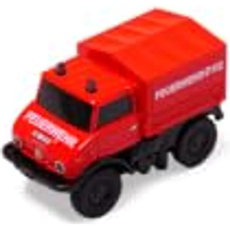 Carson Modellsport 500504178 Mercedes-Benz Unimog U406, 1:87 RC Elektro Straßenmodell mit 2WD, inkl. Akku, Ladegerät und Senderbatterien – Bild 2